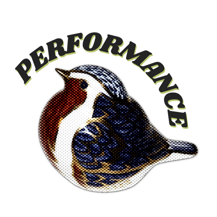 Performance A pixellated porcelain bird