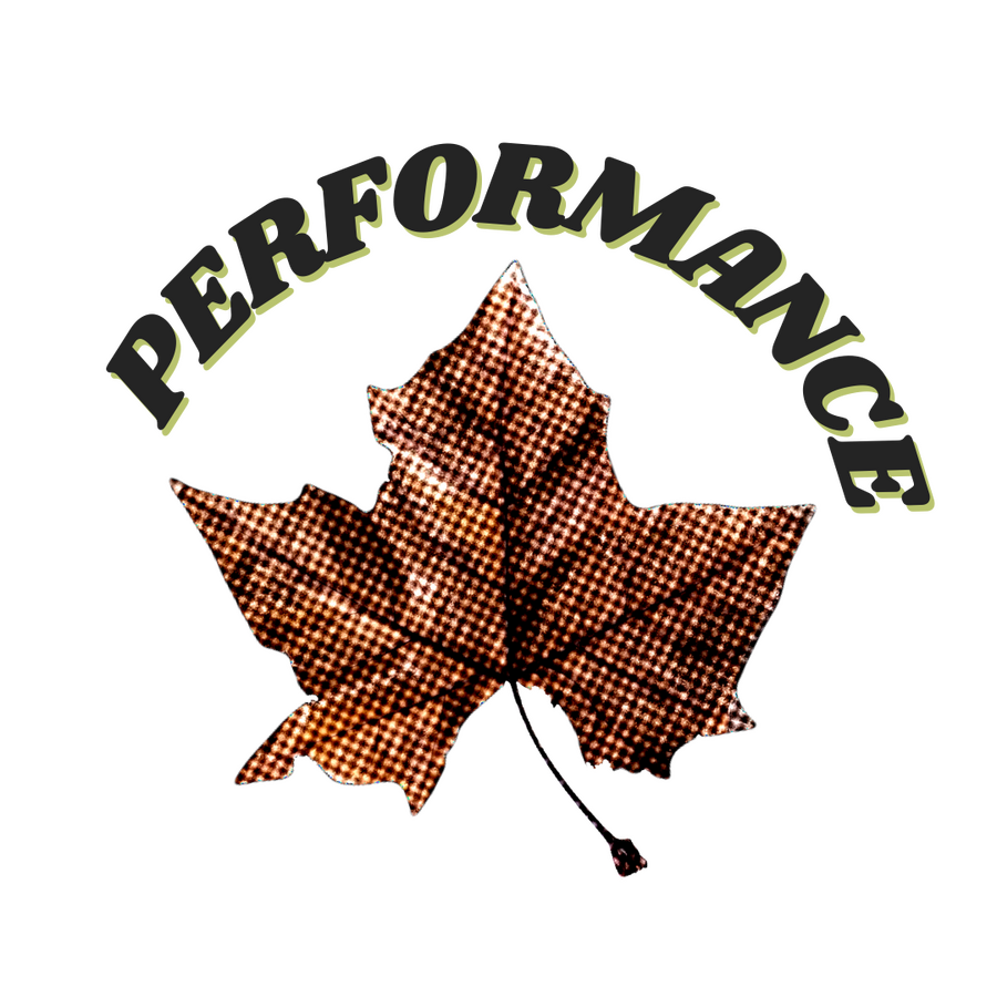 Performance A pixellated maple leaf